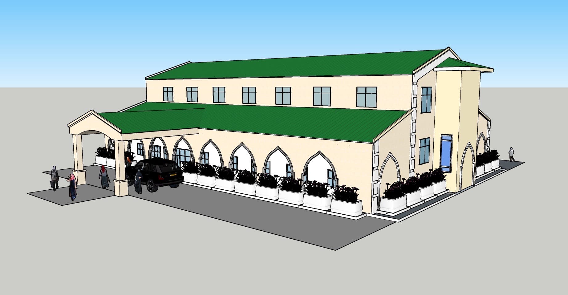 Left side view – Sisters Entrance